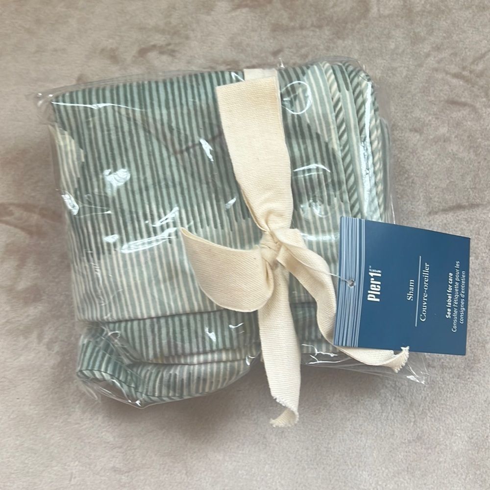 NWT Pier 1 King Sham Coastal Palm Green (1 Sham)